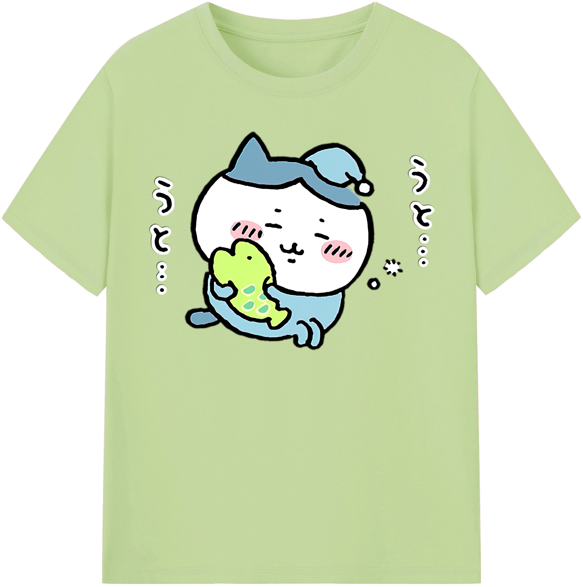 （画像用） ちいかわ ハチワレ Chii-kawa hachiware 綿100％半袖Tシャツ（フロントプリント）
